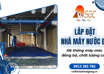 Lắp đặt nhà máy nước đá công nghiệp với hệ thống máy móc đồng bộ