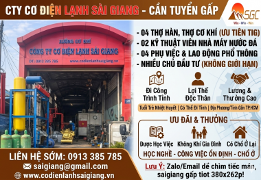 CTY CƠ ĐIỆN LẠNH SÀI GIANG, CẦN TUYỂN GẤP